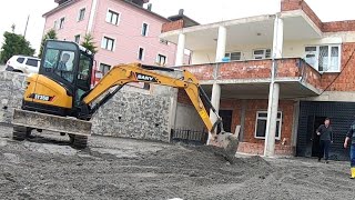 SANY U35 MİNİ EKSKAVATÖR NASIL ÇAKIL SERİLİR/Köy Evi Peyzaj Yapımı/how to lay mini excavator gravel