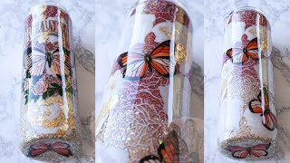 Butterfly and Floral Dreamer Tumbler Tutorial