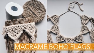 New idea 💡 Macrame boho flags as decoration for baskets, chairs and headboards