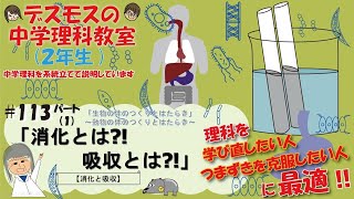 #113(その1)  「消化とは⁉️消化器官、消化液、消化酵素を説明しています♪」【生物のつくりとはたらき】〜動物の体のつくりとはたらき〜消化