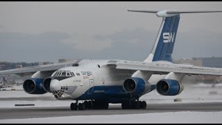 (4K) (RARE!) Silk Way Airlines Ilyushin Il-76TD-90SW 4K-AZ100 Landing Runway 28C at Chicago O'Hare