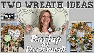 NEUTRAL WREATH IDEAS | EASY DIY BURLAP WREATH | DECO MESH WREATH TUTORIAL | ON THE BUDGET!