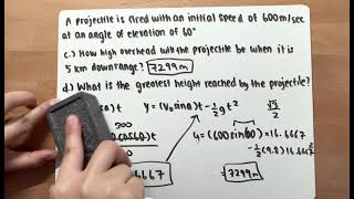 Calc 3 Ch.13 Projectile Motion | Max Height
