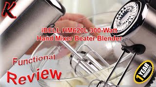 iBELL HM620L 300-Watt Hand Mixer Beater Blender Electric Cream Maker for Cakes with Base