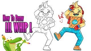 how to draw and coloring lil whip fortnite l dance step by step for kids - fortnite peely drawing