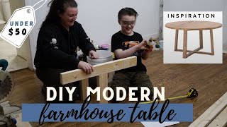 DIY Modern Farmhouse TABLE under $50!