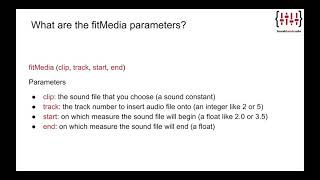 How to use the fitMedia function in EarSketch