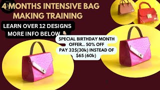 BAG MAKING COURSE |50%| SPECIAL BIRTHDAY| OFFER 50% OFF TILL 14th ( PAY 32$ (30k)INSTEAD OF 65$) 60k