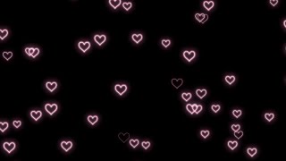 Pastel Pink💕Neon Light Hearts Flying | Heart Background | Wallpaper Heart | Anim