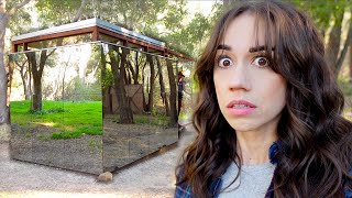 SLEEPING IN A HAUNTED MIRROR CABIN IN THE WOODS!