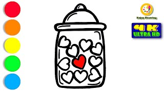 Candy Jar Drawing: How to Draw A Jar of Candy Step by step l | ENJOY DRAWING