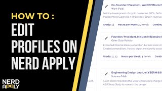 How to: Edit and Update Student Profiles in Nerd Apply | IEC Software Demo