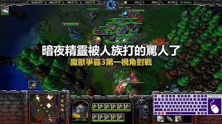 暗夜精靈被人族打的罵人了 | 魔獸爭霸3第一視角對戰 | war3 solo | 1v1