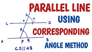 How to draw a parallel line using corresponding angle method.....