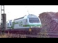 finnish reserve set train arrives to karjaa pulled by 2 sr2 class locomotives