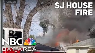 Crews battle house fire in San Jose