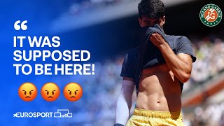 Carlos Alcaraz is NOT happy! 😡 | 2024 French Open 🇫🇷
