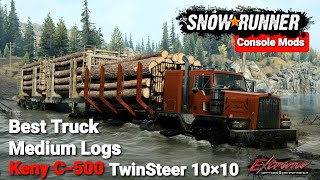 SnowRunner: Best Truck Medium Logs - Keny C-500 TwinSteer 10×10