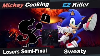 DARK ASSEMBLY #57 Losers Semis - Cooking (Game & Watch) Vs Killer (Sonic) Smash Ultimate - SSBU