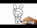 How to Draw My Melody SANRIO easy drawing character