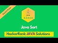 HackerRank Java Sort problem solution in Java | Java problems solutions | Programmingoneonone