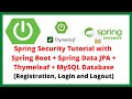 Spring Security Tutorial | Full Course | Spring Boot Login and Registration with MySQL Database