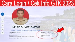 Terbaru, Cara Login atau Cek Info GTK 2023