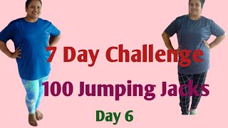 100 Jumping Jacks 7 Day Challenge [Cardio + Burn Calories + Lose Weight]#day6