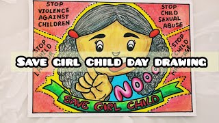 Save girl child drawing / International Day of girl child day drawing / beti bachao drawing