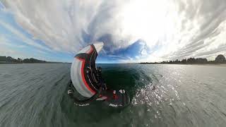 Air Gybe in light winds on big formula windfoil gear