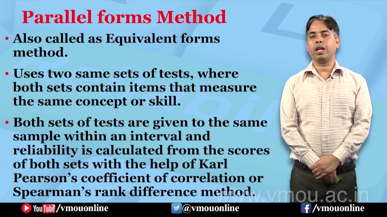 Reliability-Parallel Forms Method- Dr. Patanjali Mishra - YouTube