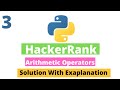 3 : Python Arithmetic Operators in Python3 | Hackerrank Python Solutions