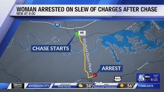 Woman arrested on slew of charges after chase in Sevierville
