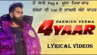 Parmish Verma | 4 Peg | Lyrics (Audio link in description)