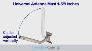 SatelliteSale Universal J Pipe Roof Antenna Mount 1-5/8″ Diameter, Compatible with Satellite Dishes