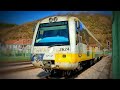 Cruce de trenes FEVE en Matallana (León)