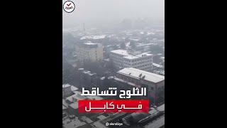 مشاهد لتساقط الثلوج على كابل ومواطنون يوقدون النيران في الشوارع للتدفئة