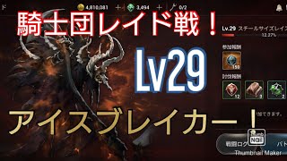 騎士団レイド戦！！スチールサイズレイスLv29！アイスブレイカー、氷伝サブ、テラ、トーニャ！【ハンドレッドソウル】【Hundred Soul】【百魂戰記】