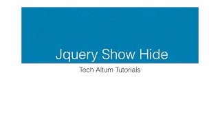Jquery show hide functions,
