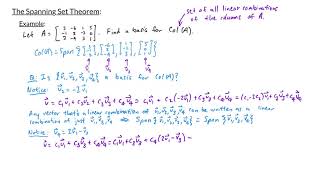 Intro to Linear Algebra - Spanning Set Theorem