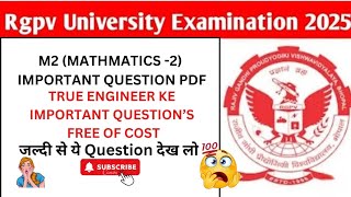 Mathematics-2(M2) | Top 20 Questions | RGPV Exam 2024 Dec | How to pass In Mathematics-2 #exam #rgpv