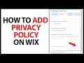 How to Add Privacy Policy on Wix in 2024