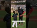 vladdy’s daughter throws the first pitch ❤️