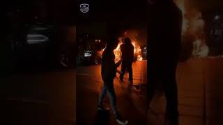 Watch This Car Catch Fire While Driving Insane