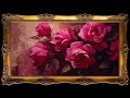 antique gold frame tv art framed moody roses art 4k painting screensaver background no music