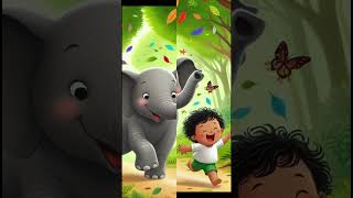 anak kecil di kejar seekor gajah#feedshorts#shorts #animasirafachanel