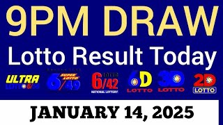 Lotto Result Today 9pm Draw January 14, 2025 Swertres Ez2 PCSO Live Result