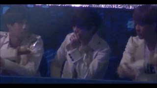 [Fancam]121229 EXO Kai Sehun Lay watching BAP Warrior + Dance break( FULL CUT)