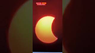 TODAY SOLAR ECLIPSE VIDEO LIVE 🌞😎 SURYA GRAHANAM Telescope #eclipse #solar #trending #shorts ..