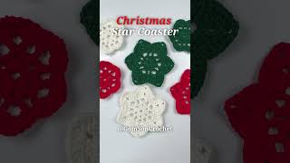 코바늘🎄크리스마스 별 티코스터 Christmas Star Coaster #crochet